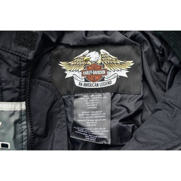 Harley Davidson Racing Vintage 90s Black Nylon Jacket Screaming Eagle - Picture 9 of 9